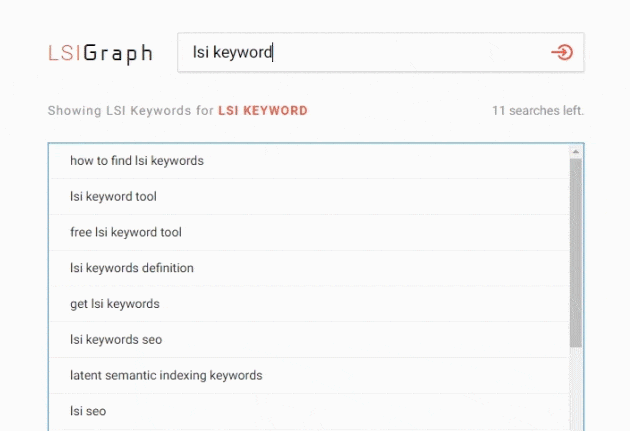 LSIGraph is a free Keyword generator tool