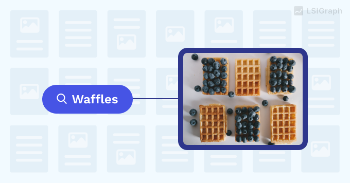 A graphic showing a picture of waffles when the word "waffle" is typed into a search engine.